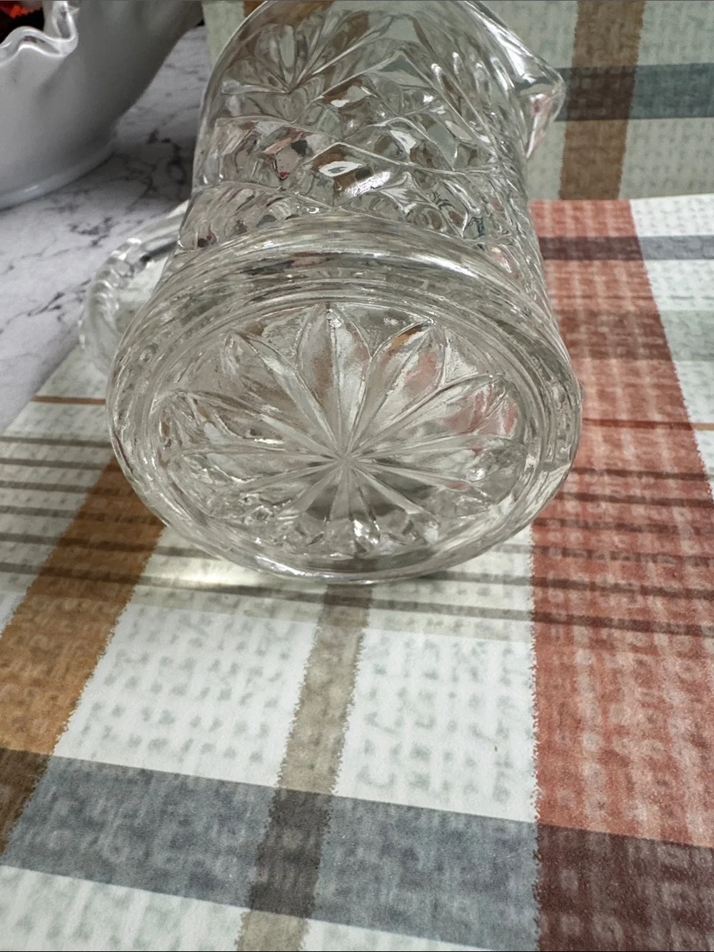 Anchor Hocking Clear Pressed Glass Creamer and Covered Sugar Set